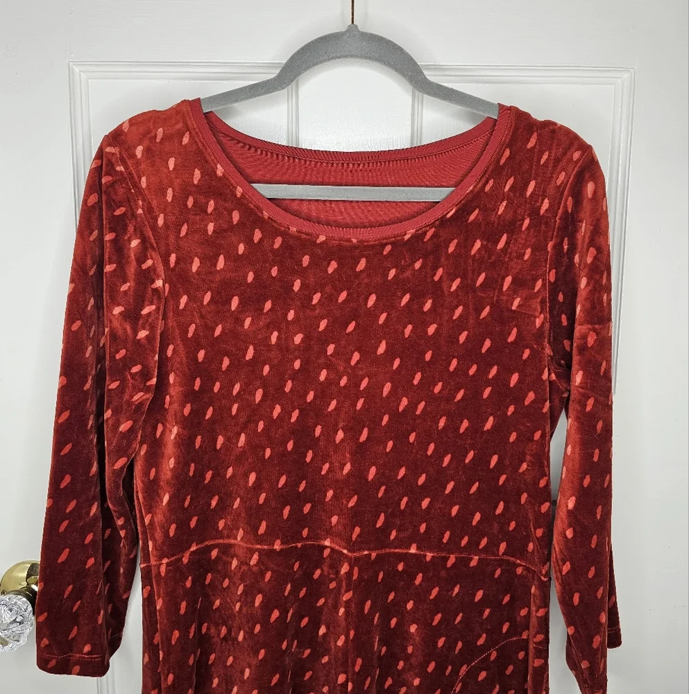 Gudrun Sjoden Red Velour/ velvet SM/ MD like new - Picture 2 of 5